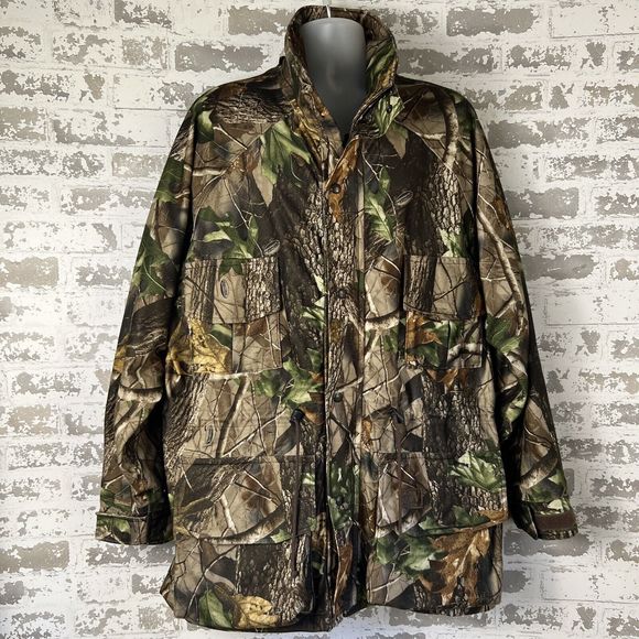 Walls Real tree Hardwoods Heavy Canvas Fleece Lined Hunting Coat Sz L Tall  Rips - Picture 1 of 16